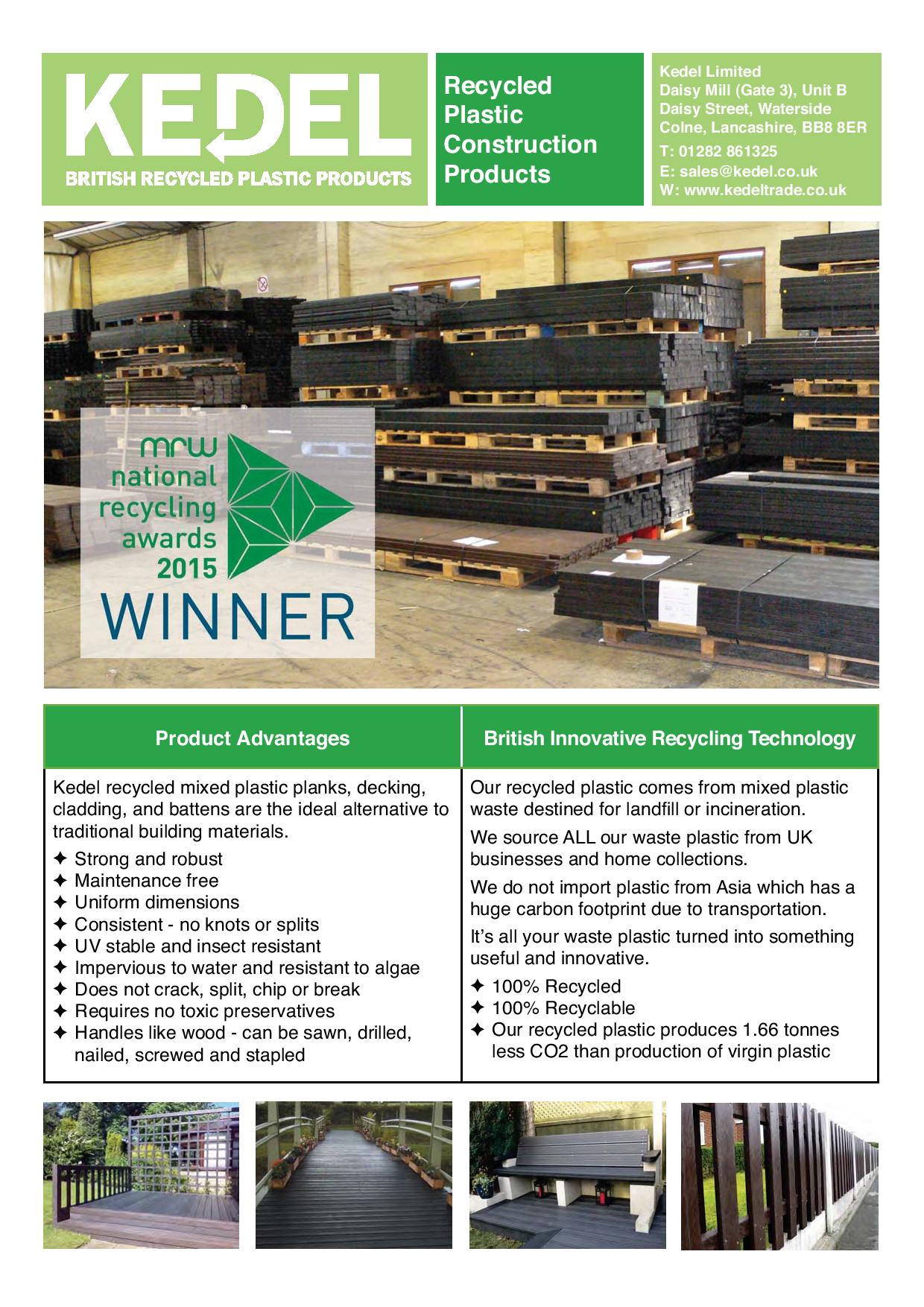 Mixed plastic lumber key advantages & product range leaflet